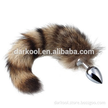 N006/Metal Sexy Fox Tail Anal Plug Sex Toys Metal Anal butt Plug tail